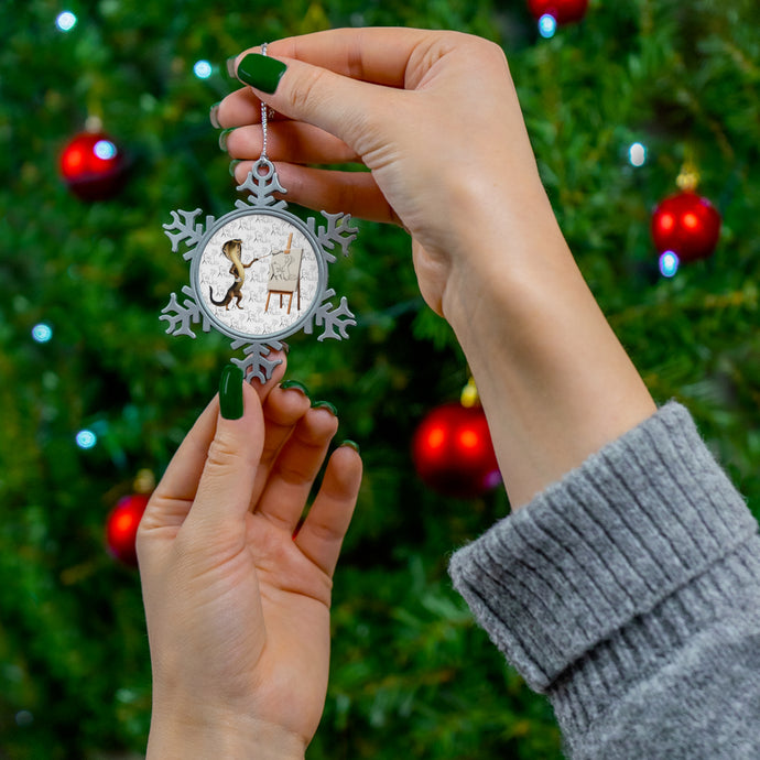 Snakedog Pewter Snowflake Ornament